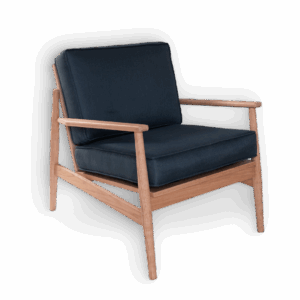 Sillón ocasional estilo mid century modern vista isometica